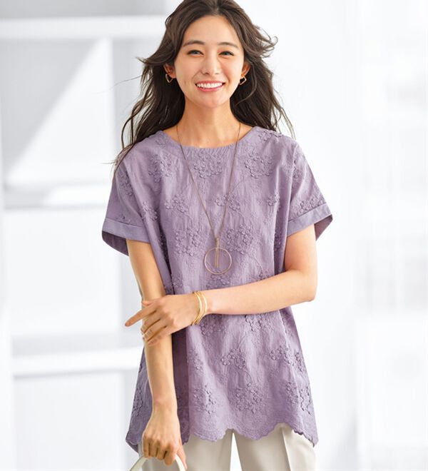 BELLUNA（ベルーナ）の「モチーフレース使いデザインプルオーバー（カットソー）」｜詳細画像