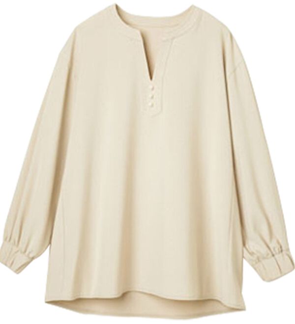 RANAN（ラナン）の「3つの機能付！パール調ボタン付スキッパーブラウス（ブラウス）」｜詳細画像