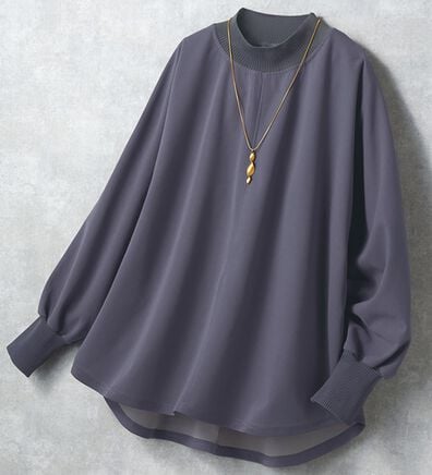 BELLUNA（ベルーナ）の「Ｔシャツ感覚なのにきちんとブラウス見え！カットジョーゼットプルオーバー（ブラウス）」