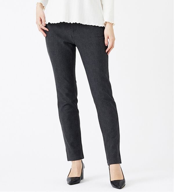 BELLUNA（ベルーナ）の「ウエストらくらく！ふっくら裏起毛ストレッチパンツ（フルレングスパンツ）」｜詳細画像