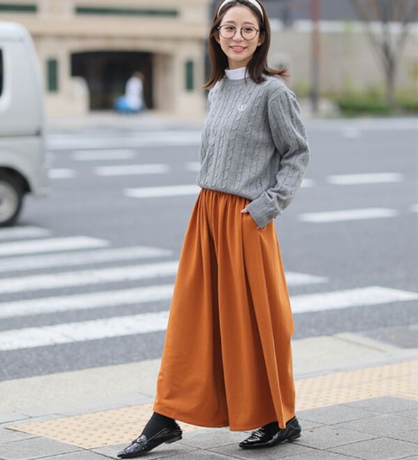 A HAPPY MARILYN（アハッピーマリリン）の「【大きいサイズ】【Ｌ～６Ｌ／選べる丈】【裏起毛】暖かいのに着ぶくれない！身長別で選べる温柔ワイドパンツ（ワイドパンツ・ガウチョ）」｜詳細画像
