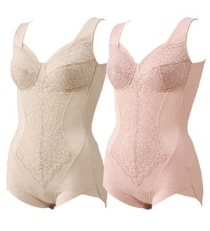 「【２色組】ミセスの為の優しい着心地ボディスーツ（ボディスーツ・シェイパー）」｜2色組