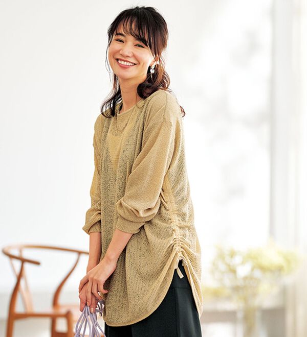 程よい透け感！メッシュ素材ドロスト使いチュニック - ベルーナ【公式】