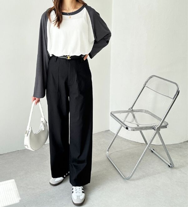 GeeRA（ジーラ）の「コットンワイドベイカーパンツ（フルレングスパンツ）」｜詳細画像