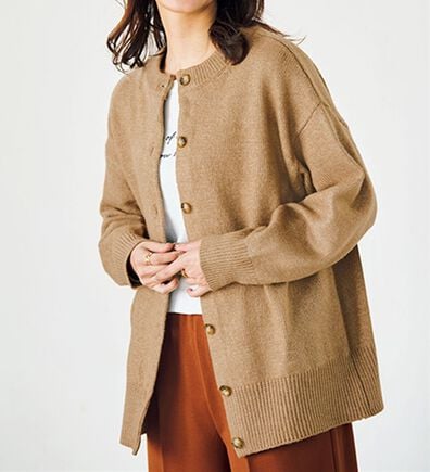 BELLUNA（ベルーナ）の「エコ素材ゆったりニットカーディガン（ニットカーディガン）」
