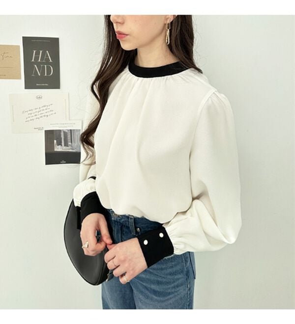 GeeRA（ジーラ）の「前後２ＷＡＹバイカラーブラウス（ブラウス）」｜詳細画像