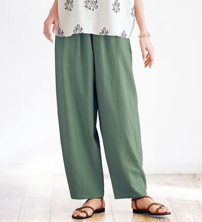BELLUNA（ベルーナ）の「レーヨン麻入りゆったりワイドパンツ（フルレングスパンツ）」