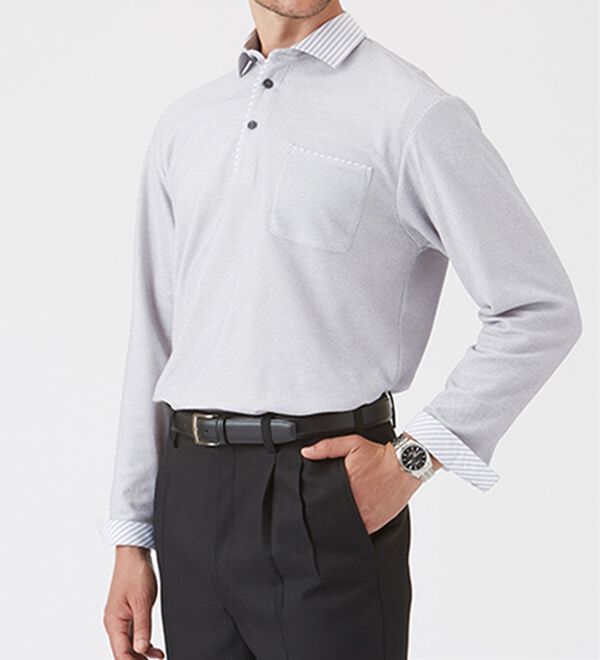 「＜Ｓ　ｂｙ　インターメッツォ＞洗練ドレスポロシャツ（メンズポロシャツ）」｜詳細画像