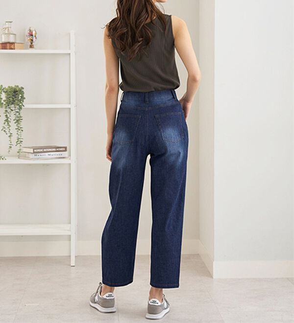 BELLUNA（ベルーナ）の「ひんやり冷感！カーブシルエットデニムパンツ（ワイドパンツ・ガウチョ）」｜詳細画像