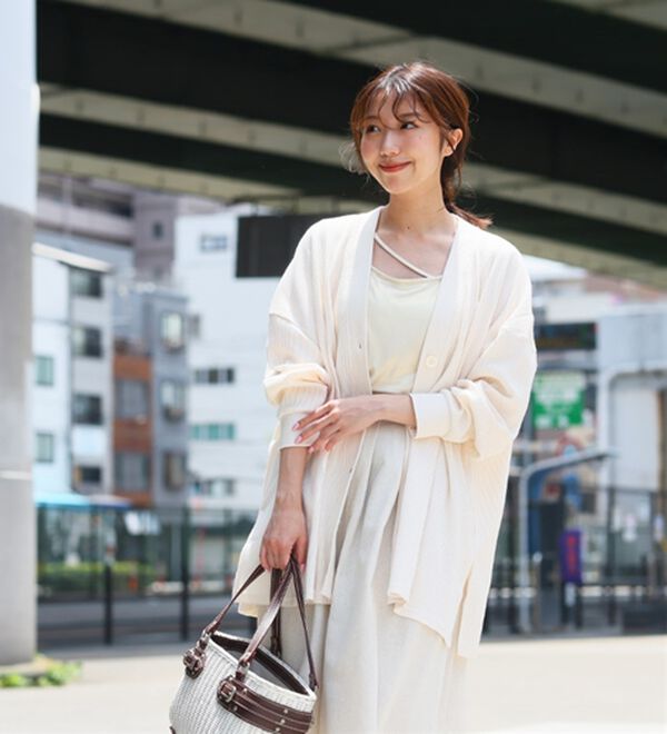 A HAPPY MARILYN（アハッピーマリリン）の「【大きいサイズ】【Ｌ～６Ｌ】綿混ワッフルゆったりＶネックカーディガン（その他カーディガン）」｜詳細画像