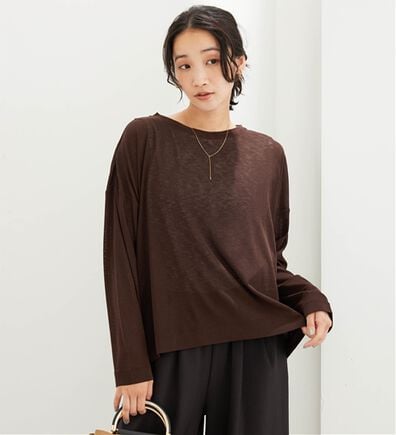 BELLUNA（ベルーナ）の「ほどよい透け感！シアー素材プルオーバー（カットソー）」