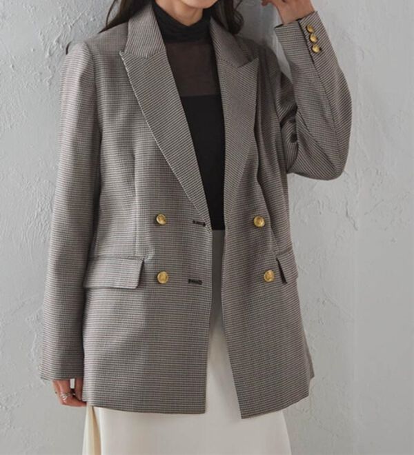 RANAN（ラナン）の「洗える！ゴールド調ボタンWテーラードジャケット（テーラードジャケット）」｜詳細画像