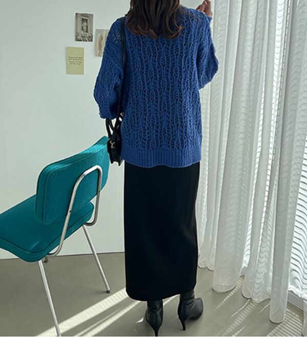 GeeRA（ジーラ）の「透かし柄編みルーズニット（ニット・セーター）」｜詳細画像