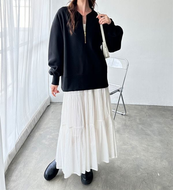 GeeRA（ジーラ）の「【ラク&times;きれい】ハーフジップ裏起毛スウェット（トレーナー・スウェット）」｜詳細画像