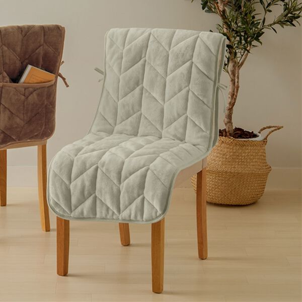 iellio（イエリオ）の「あったかフランネルチェアカバー＜座椅子カバー・こたつ椅子カバー・吸湿発熱・抗菌防臭＞（チェアカバー・チェアパッド）」｜グレー