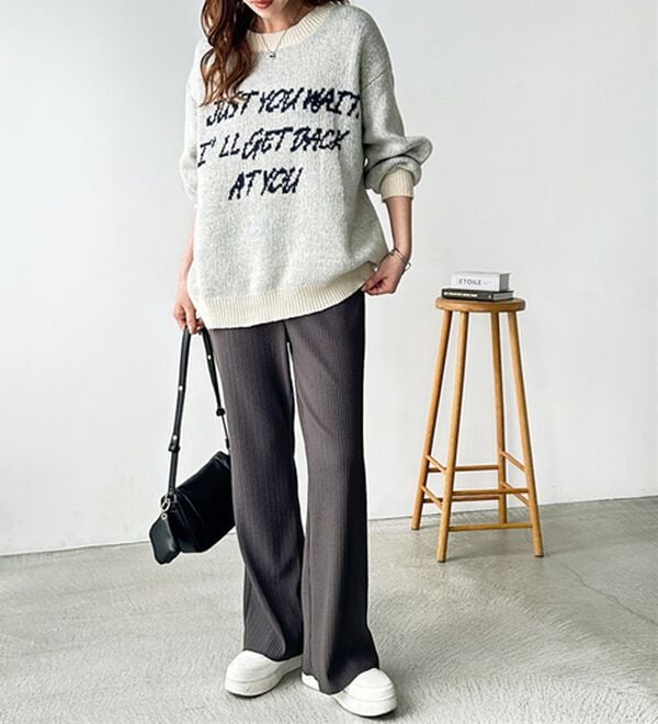 GeeRA（ジーラ）の「セルフカット美脚魅せセミフレアパンツ（フルレングスパンツ）」｜詳細画像