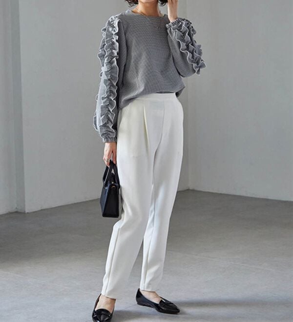 RANAN（ラナン）の「【選べる股下】美脚シルエットタックパンツ（フルレングスパンツ）」｜詳細画像