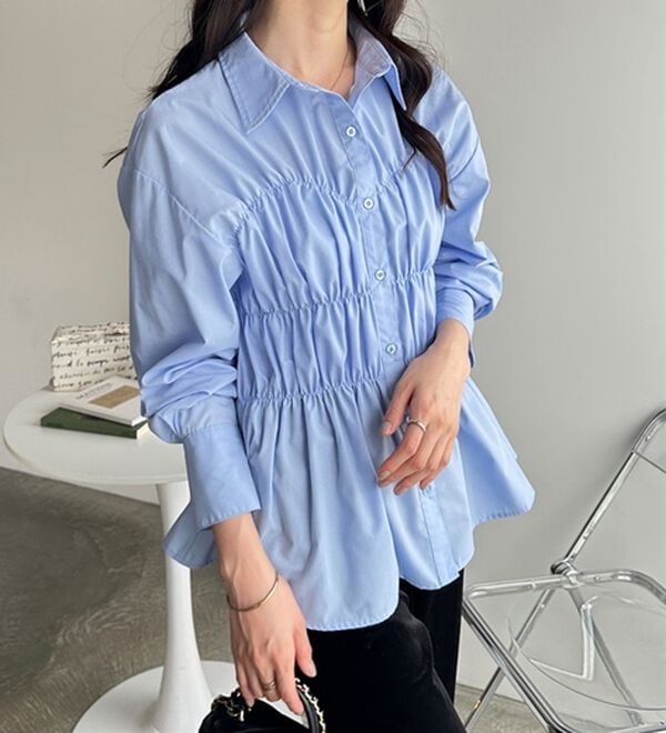 GeeRA（ジーラ）の「シャーリングビスチェデザインシャツ（シャツ）」｜詳細画像