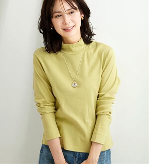 「シンプルデザイン！ハイネックプルオーバー（カットソー）」｜イエロー