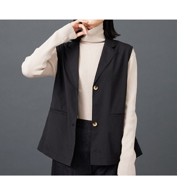 BELLUNA（ベルーナ）の「シアー素材ポケット付テーラードジレ（ジレ）」｜詳細画像