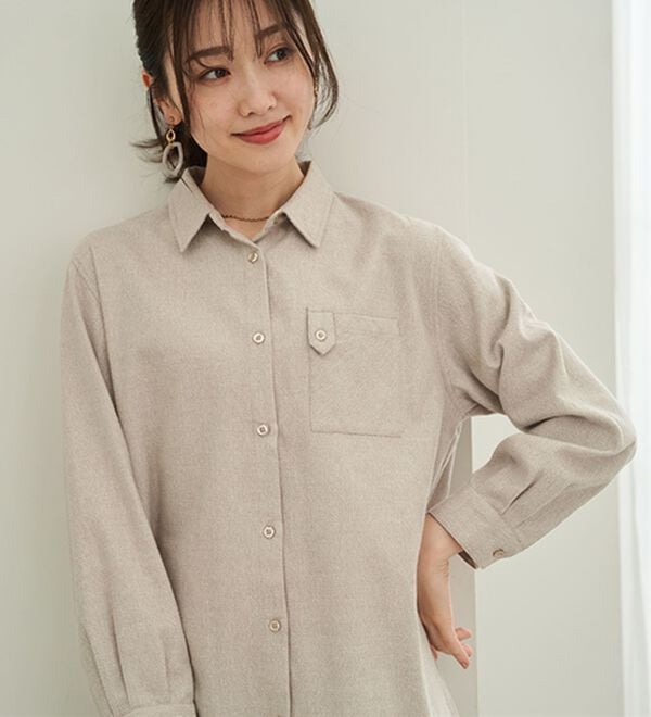 BELLUNA（ベルーナ）の「《ＨｕｇＲｅａｍコットン》ポケットシャツ（シャツ）」｜詳細画像