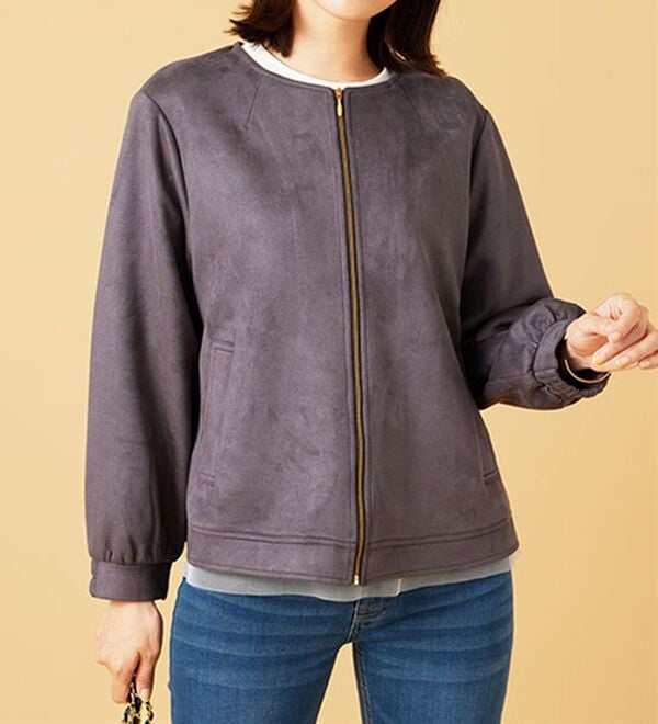 BELLUNA（ベルーナ）の「フェイクスエード切替ミドル丈ジャケット（その他ジャケット）」｜詳細画像