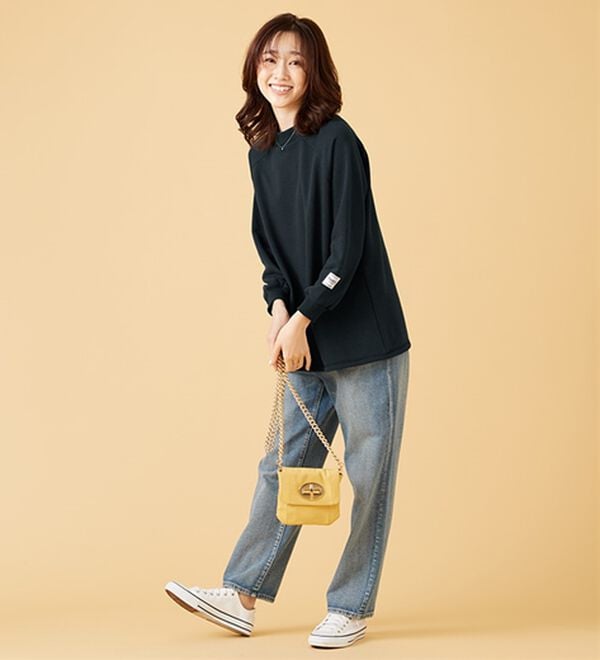 BELLUNA（ベルーナ）の「華奢見せ！しっかり綿混裏毛素材トレーナー（トレーナー・スウェット）」｜詳細画像