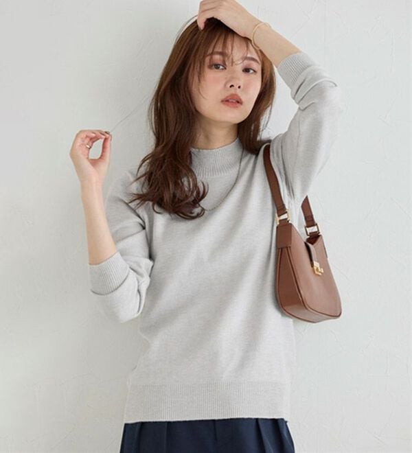 Pierrot（ピエロ）の「【Ｍ～３Ｌ】プレミアムカシミヤタッチハイネックニット（ニット・セーター）」｜詳細画像