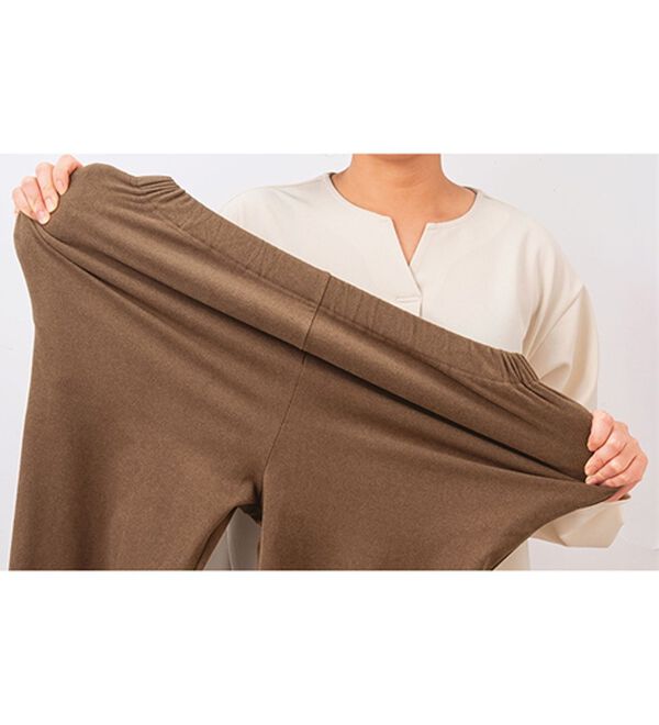 VINNO（ヴィノ）の「暖かピーチ起毛・ワイドパンツ（ワイドパンツ・ガウチョ）」｜詳細画像