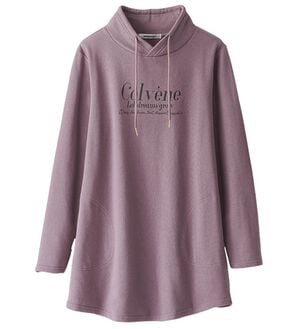 BELLUNA（ベルーナ）の「衿デザイン裏起毛ロゴチュニック（チュニック）」｜ローズ
