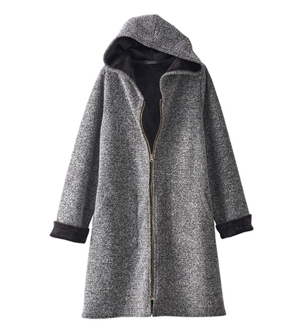 BELLUNA（ベルーナ）の「裏ベロア素材フードデザインコート（ロングコート）」｜詳細画像