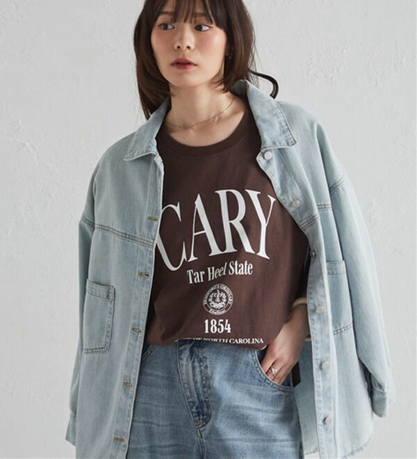 RANAN（ラナン）の「【汗シミ防止】カレッジロゴプリントT（Tシャツ）」｜詳細画像