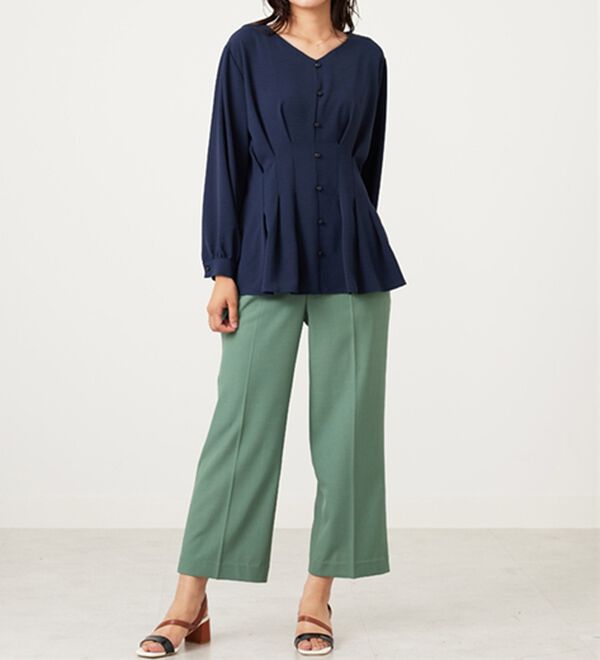 BELLUNA（ベルーナ）の「【接触冷感/UV対策】機能付！ウエストタックブラウス（ブラウス）」｜詳細画像