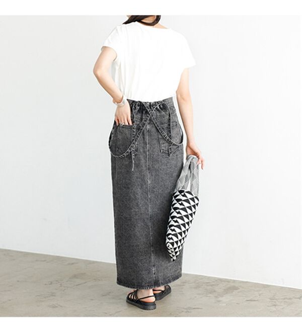 GeeRA（ジーラ）の「フロントスリットナローデニムスカート（ロングスカート）」｜詳細画像