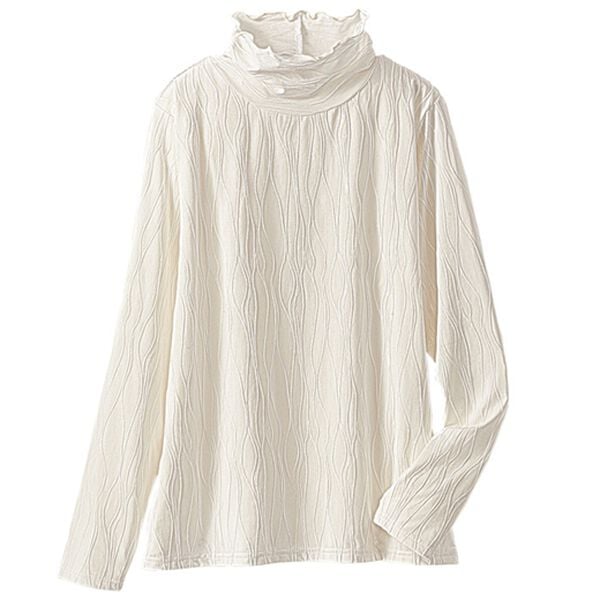 BELLUNA（ベルーナ）の「インナーで色差しジャカードプルオーバー（カットソー）」｜詳細画像