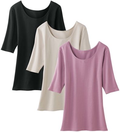 LAVIENNE（ラヴィエンヌ）の「【美姿勢習慣】スーッと猫背をケアするインナー（5分袖・フレンチ袖）（肌着・インナーウェア）」