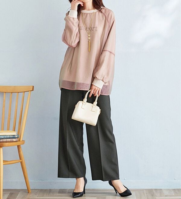 BELLUNA（ベルーナ）の「サマ見え！タック使いワイドパンツ（ワイドパンツ・ガウチョ）」｜詳細画像