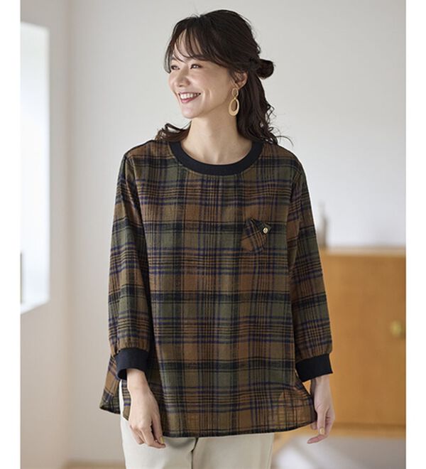 BELLUNA（ベルーナ）の「スラブ素材リブ使いブラウス（ブラウス）」｜詳細画像