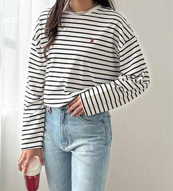 GeeRA（ジーラ）の「【Ｕ．Ｓ．ＰＯＬＯ ＡＳＳＮ】オーバーサイズ刺しゅうロンＴ（カットソー）」｜詳細画像