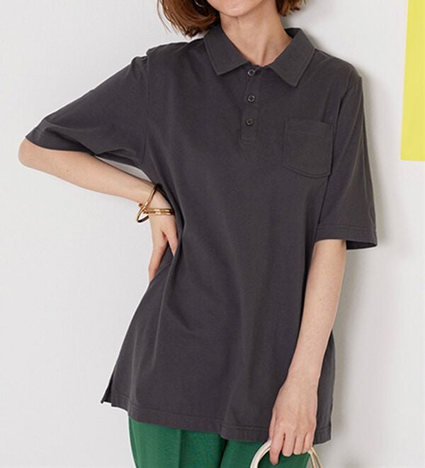 BELLUNA（ベルーナ）の「【ヒンヤリ機能付き＆綿１００％】サマ見えポロチュニック（チュニック）」｜詳細画像