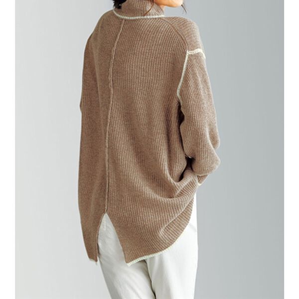 BELLUNA（ベルーナ）の「やわらかウールカシミヤ配色デザインチュニック（チュニック）」｜詳細画像