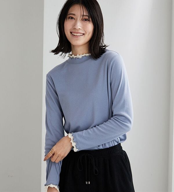 BELLUNA（ベルーナ）の「重ね着風フリル衿プルオーバー（カットソー）」｜詳細画像