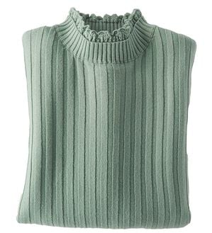 BELLUNA（ベルーナ）の「ウール入りウォッシャブルセーター（ニット・セーター）」｜ミント