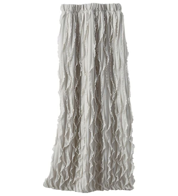 BELLUNA（ベルーナ）の「チュニックの下にはくストライプフリルスカート（ロングスカート）」｜ライトグレー