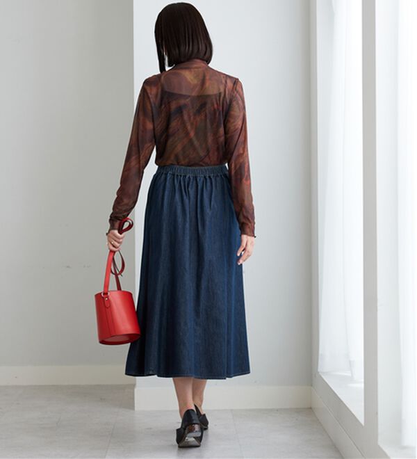 BELLUNA（ベルーナ）の「やわらかデニム素材フレアースカート（ロングスカート）」｜詳細画像