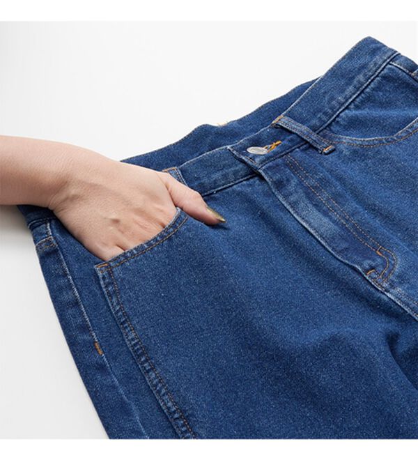 RANAN（ラナン）の「ワイドストレート裾スリットデニム（フルレングスパンツ）」｜詳細画像