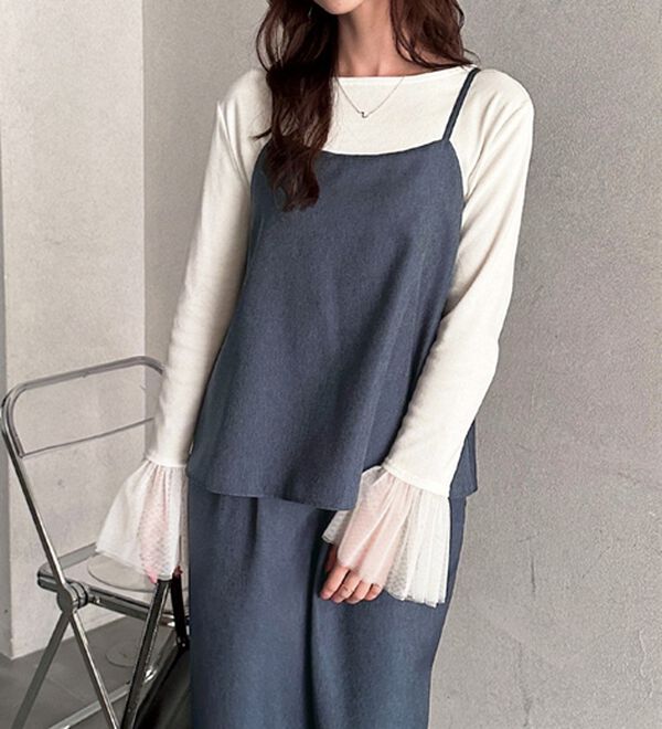 GeeRA（ジーラ）の「セットアップ風キャミソールサロペット（オールインワン）」｜詳細画像