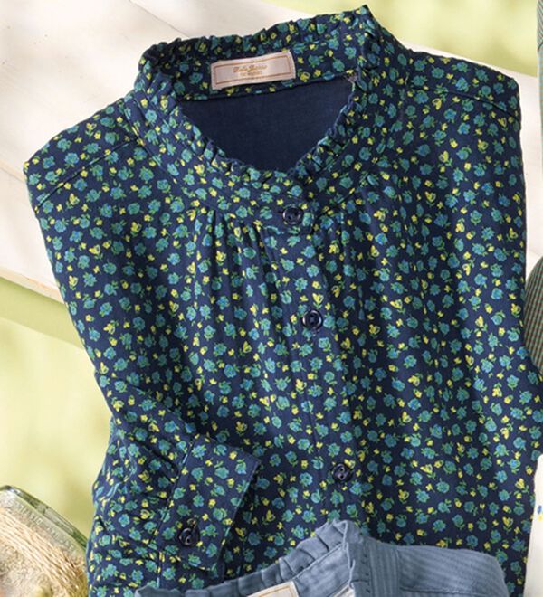 ルフラン（ルフラン）の「選べる！夏色ダブルガーゼブラウス（ブラウス）」｜ネイビー系花柄