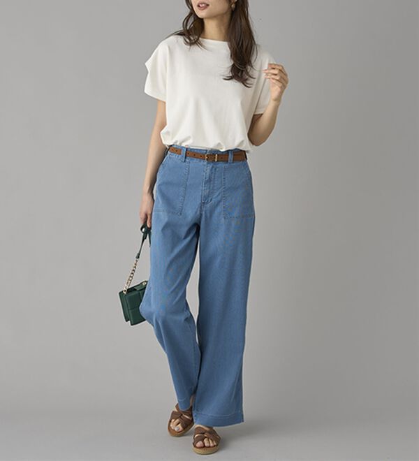 チラシ掲載】新感覚！メッシュデニムワイドパンツ - ベルーナ【公式】