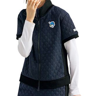 BELLUNA（ベルーナ）の「【タキシードサム】リブ切替キルト風ベスト（ベスト）」｜ネイビー